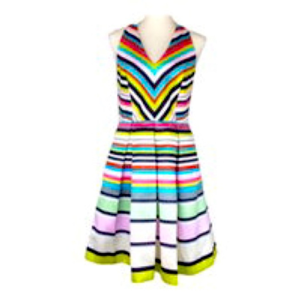 Taylor rainbow striped halter dress